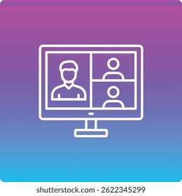 Video Conference vector icon. Can be used for printing, mobile and web applications.