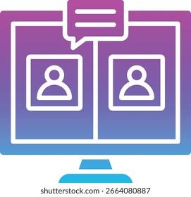 Video Icono del Vector de la conferencia. Se puede utilizar para aplicaciones de impresión, móviles y de Web.