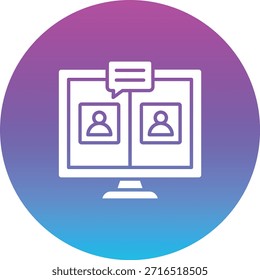 Video Icono del Vector de la conferencia. Se puede utilizar para aplicaciones de impresión, móviles y de Web.
