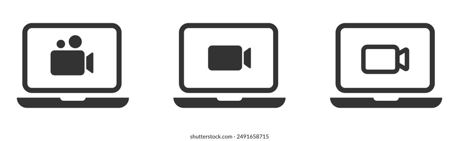 Video conference vector icon designs set