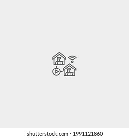 Video conference vector icon illustration sign
