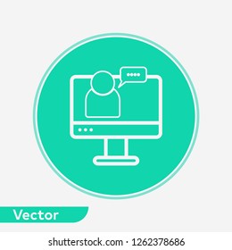 Video conference vector icon sign symbol