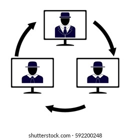 Video conference. Vector illustration.