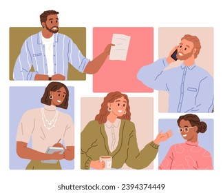 Video conference. Vector illustration. Video calling enables real-time communication and connection Video calling has become integral part our digital communication landscape Videoconferencing