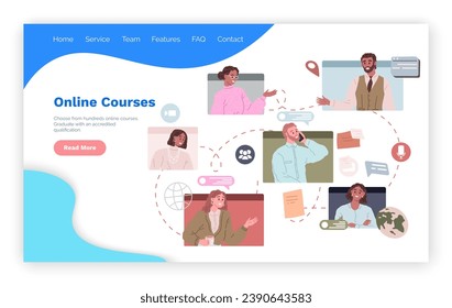 Video conference. Vector illustration. The modern technology video conferencing enhances remote communication Online video conferences facilitate networking and knowledge sharing The video call allows