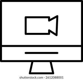 Video Conference Vector Line Icon Design