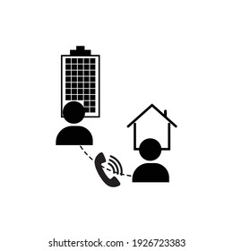 Video conference. Work from home pandemic. skype video. vector icons