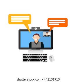 Video conference.Video call. Web binar. 