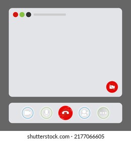Conjunto de fondo blanco de la aplicación de videoconferencia con espacio de diseño
