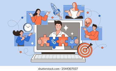  video conferencing at home. Social media on mobile concept. Online chat man and woman. social network concept. Chat easily landing page website. Social Network. illustration vector flat design.