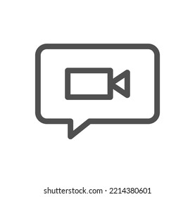 Video conferencing icon outline and linear vector.
