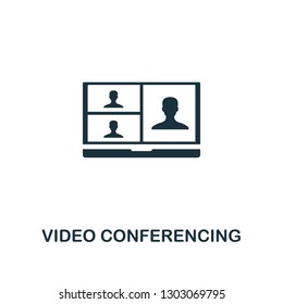 Video Conferencing Icon. Premium Style Design, Pixel Perfect Video Conferencing Icon For Web Design, Apps, Software, Printing Usage.