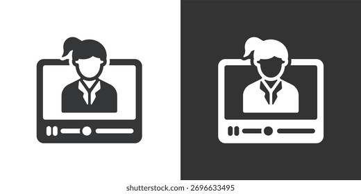 Video Conferencing icon. Solid glyph series icon