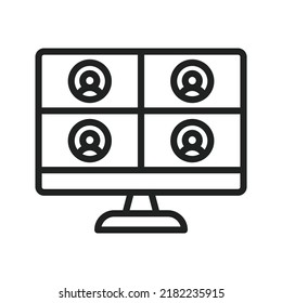 Video Conferencing icon vector image. Can also be used for Physical Fitness. Suitable for mobile apps, web apps and print media.
