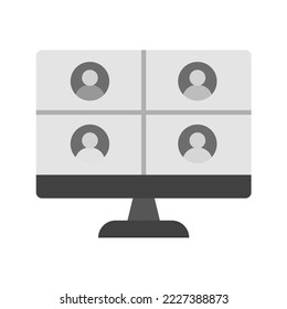 Video Conferencing icon vector image. Can also be used for Physical Fitness. Suitable for mobile apps, web apps and print media.