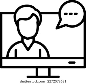 Video Conferencing Line Vector Icon Design