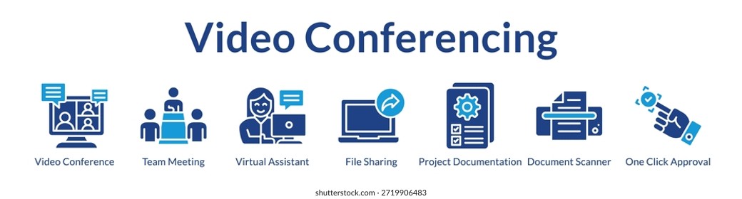 Video Plataforma de conferencias para reuniones virtuales Equipo Collaboration Compartir documentos y gestión remota de proyectos