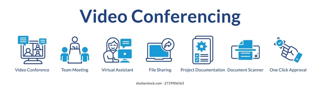 Video Plataforma de conferencias para reuniones virtuales Equipo Collaboration Compartir documentos y gestión remota de proyectos