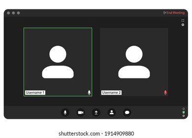 Video conferencing user interface. Video conference icon. Digital communication. Online chat for business seminars. Video conferencing user interface, great design for any purpose.