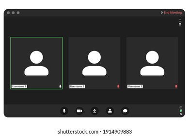 Video conferencing user interface. Video conference icon. Digital communication. Online chat for business seminars. Video conferencing user interface, great design for any purpose.