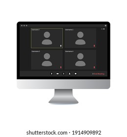 Video conferencing user interface. Video conference icon. Digital communication. Online chat for business seminars. Video conferencing user interface, great design for any purpose.