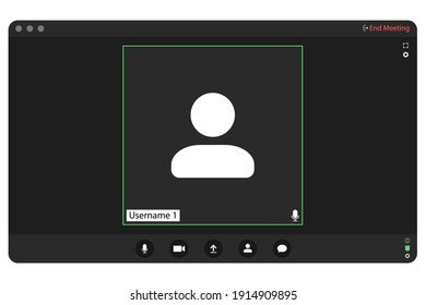 Video conferencing user interface. Video conference icon. Digital communication. Online chat for business seminars. Video conferencing user interface, great design for any purpose.