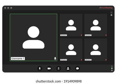 Video conferencing user interface. Video conference icon. Digital communication. Online chat for business seminars. Video conferencing user interface, great design for any purpose.