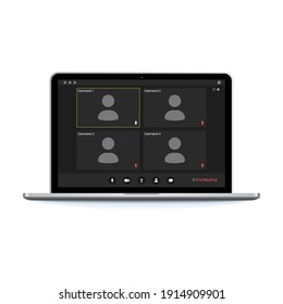 Interfaz de usuario de videoconferencia. Icono de videoconferencia. Comunicación digital. Chat en línea para seminarios de negocios. Interfaz de usuario de videoconferencia, gran diseño para cualquier propósito.