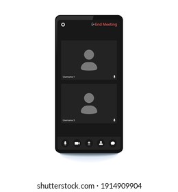 Video conferencing user interface. Video conference icon. Digital communication. Online chat for business seminars. Video conferencing user interface, great design for any purpose.
