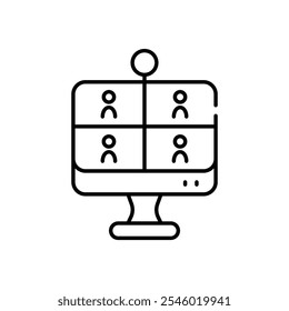 Video Ilustración de stock de icono de Vector de conferencia