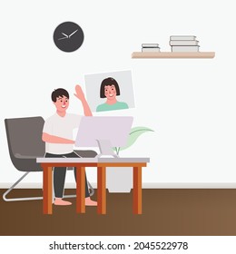 Video conferencing Vector Illustration, Flat Design Icons, Illustration Concept, For Background, Social Media Content