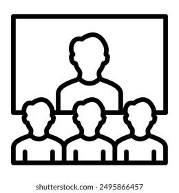 Video Conferencing Vector Line Icon Design