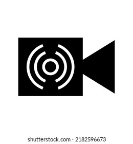 icono de conexión de vídeo o logotipo símbolo de señal aislado ilustración vectorial - iconos vectoriales de estilo negro de alta calidad
