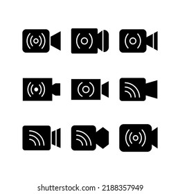 icono de conexión de vídeo o logotipo símbolo de signo aislado ilustración vectorial - Colección de iconos vectoriales de estilo negro de alta calidad

