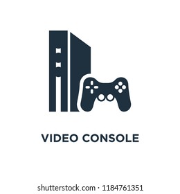 Video console icon. Black filled vector illustration. Video console symbol on white background. Can be used in web and mobile.