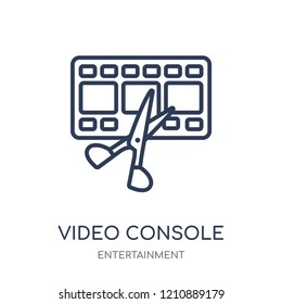 Video console icon. Video console linear symbol design from Entertainment collection.