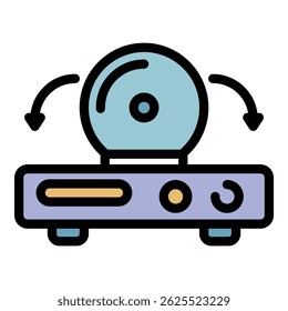 Video console icon. Outline video console vector icon color flat isolated