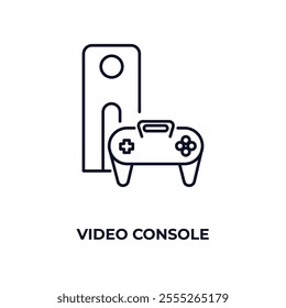 video console outline icon. Linear vector from entertainment concept. Thin line video console icon isolated on white background