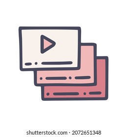 video content color vector doodle simple icon