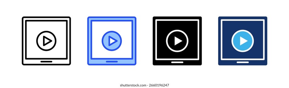 Coleção De Ícones De Conteúdo De Vídeo Com Vários Estilos