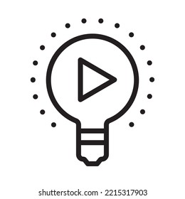 Video content idea icon. Outline style. Vector. Isolate on white background.