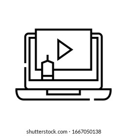 Video content line icon, concept sign, outline vector illustration, linear symbol.