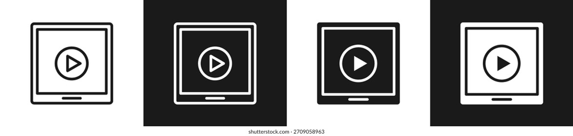 Video Línea De Contenido N Estilo De Glifo En Fondo Blanco Y Negro