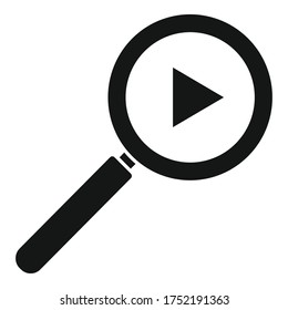 Video content magnifier icon. Simple illustration of video content magnifier vector icon for web design isolated on white background
