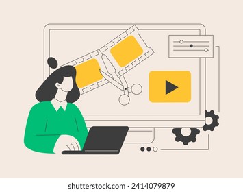 Video content marketing abstract concept vector illustration. Video marketing strategy, digital marketing tool, social media campaign engagement, target audience, viral content abstract metaphor.