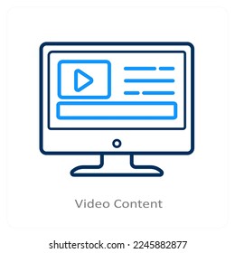 Video Content and marketing icon concept