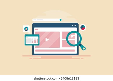 Video Content SEO, Video optimization, Content marketing analytics, Video channel marketing - 2D animation clip