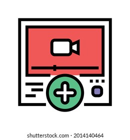 Videoinhalte, ugc Farbe Symbol Vektor. Videoinhalt-ugc-Zeichen. einzelne Symbolillustration