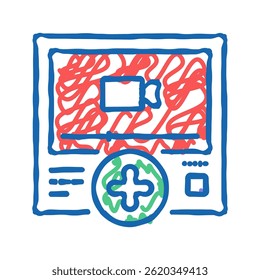 video content ugc doodle icon sketch vector. video content ugc sign. isolated symbol illustration