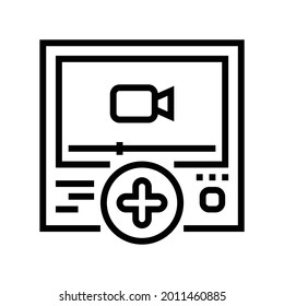 vector de icono de la línea ugc de contenido de vídeo. señal ugc de contenido de vídeo. símbolo de contorno aislado ilustración negra
